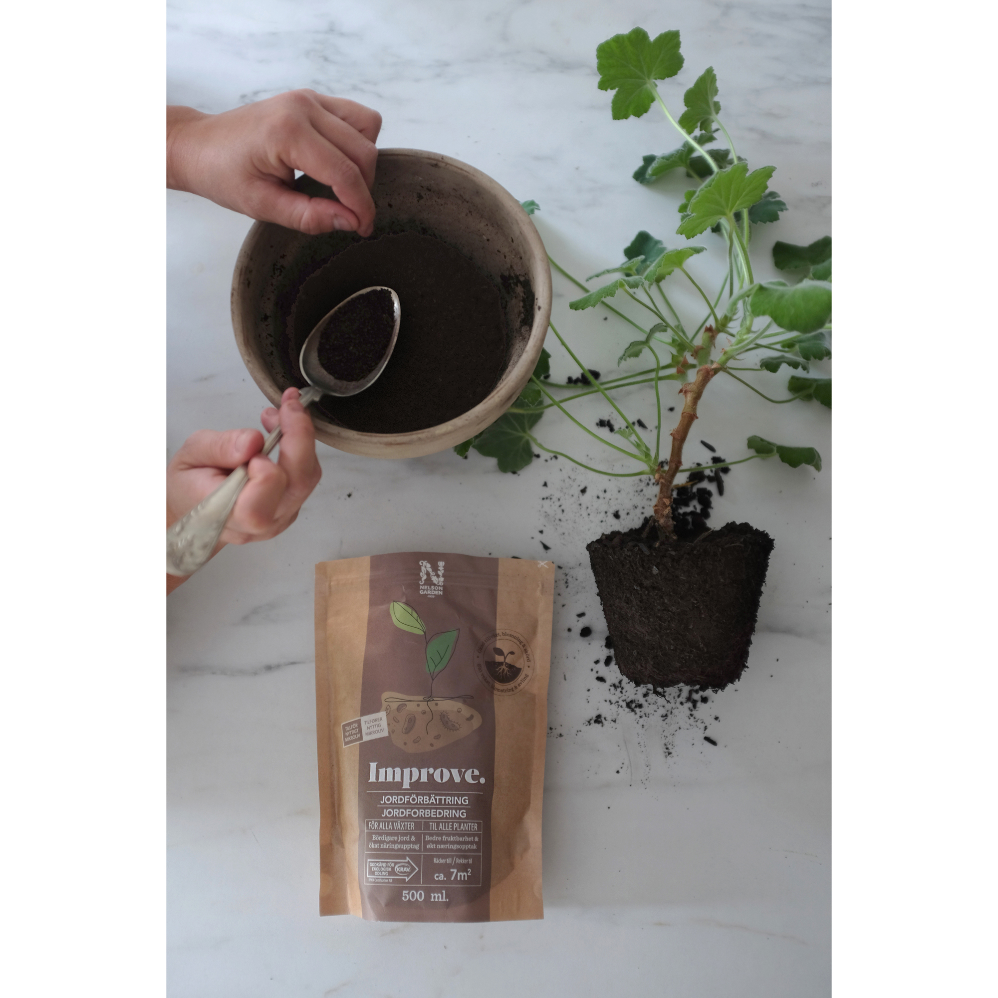 Växtnäring Nelson Garden Jordförbättring Improve Krav 500 ml