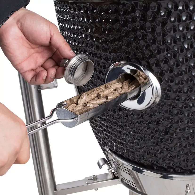 Kamadogrill Kamado Sumo Signature Pro Svart Keramisk Grill Rostfritt Stål med Optimerat Luftflöde