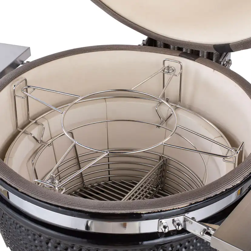 Kamadogrill Kamado Sumo Signature Pro Svart Keramisk Grill Rostfritt Stål med Optimerat Luftflöde