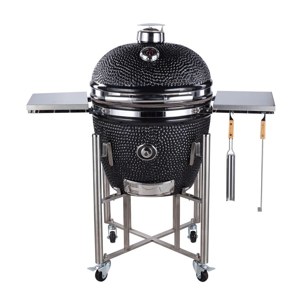 Kamadogrill Kamado Sumo Signature Pro Svart Keramisk Grill Rostfritt Stål med Optimerat Luftflöde
