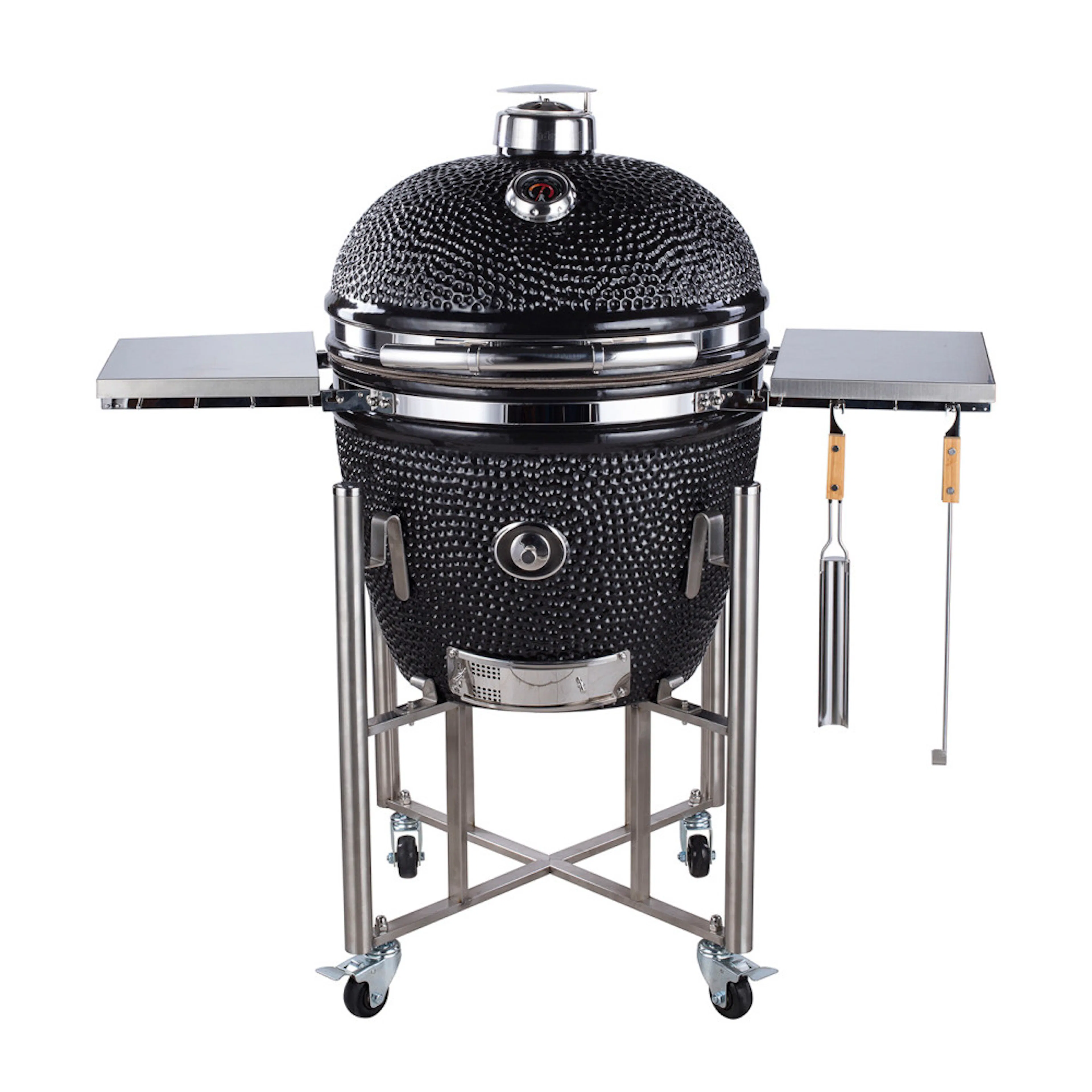 Kamadogrill Kamado Sumo Signature Pro Svart Keramisk Grill Rostfritt Stål med Optimerat Luftflöde
