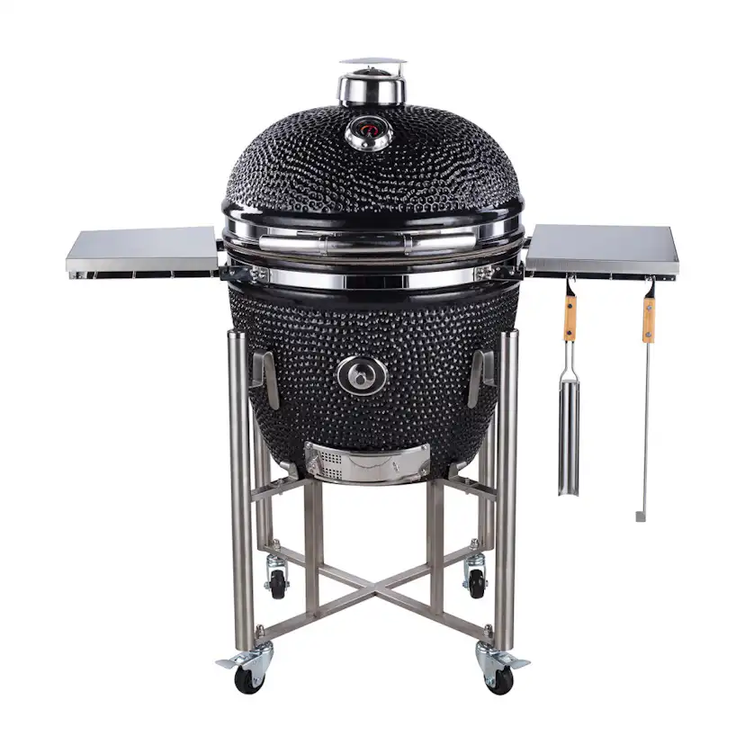 Kamadogrill Kamado Sumo Signature Pro Svart Keramisk Grill Rostfritt Stål med Optimerat Luftflöde