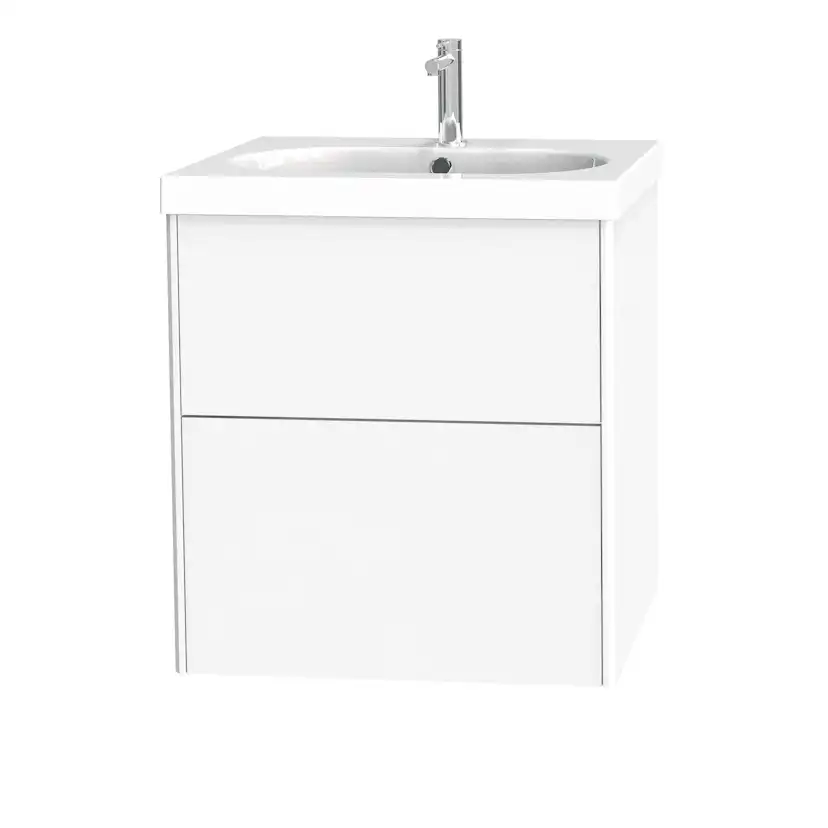 Tvättställsskåp Miller Badrum Brooklyn 60 med Lådor för Heltäckande Tvättställ