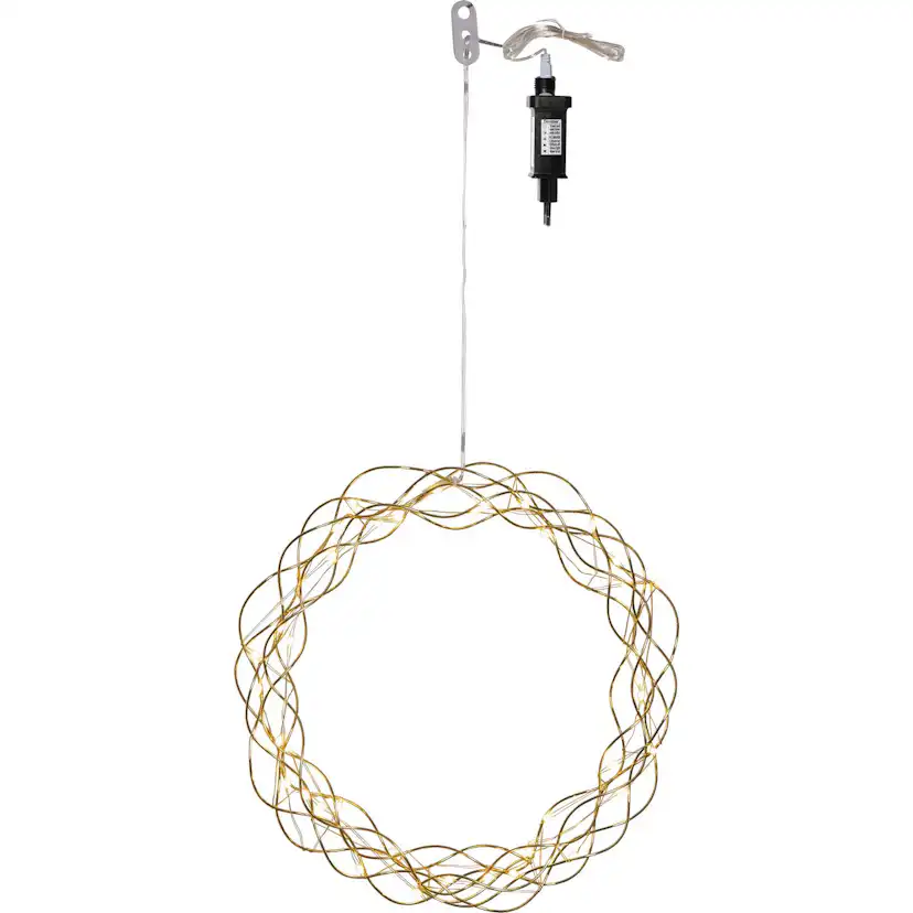 Hängande Dekoration Star Trading Curly Krans med LED 30cm