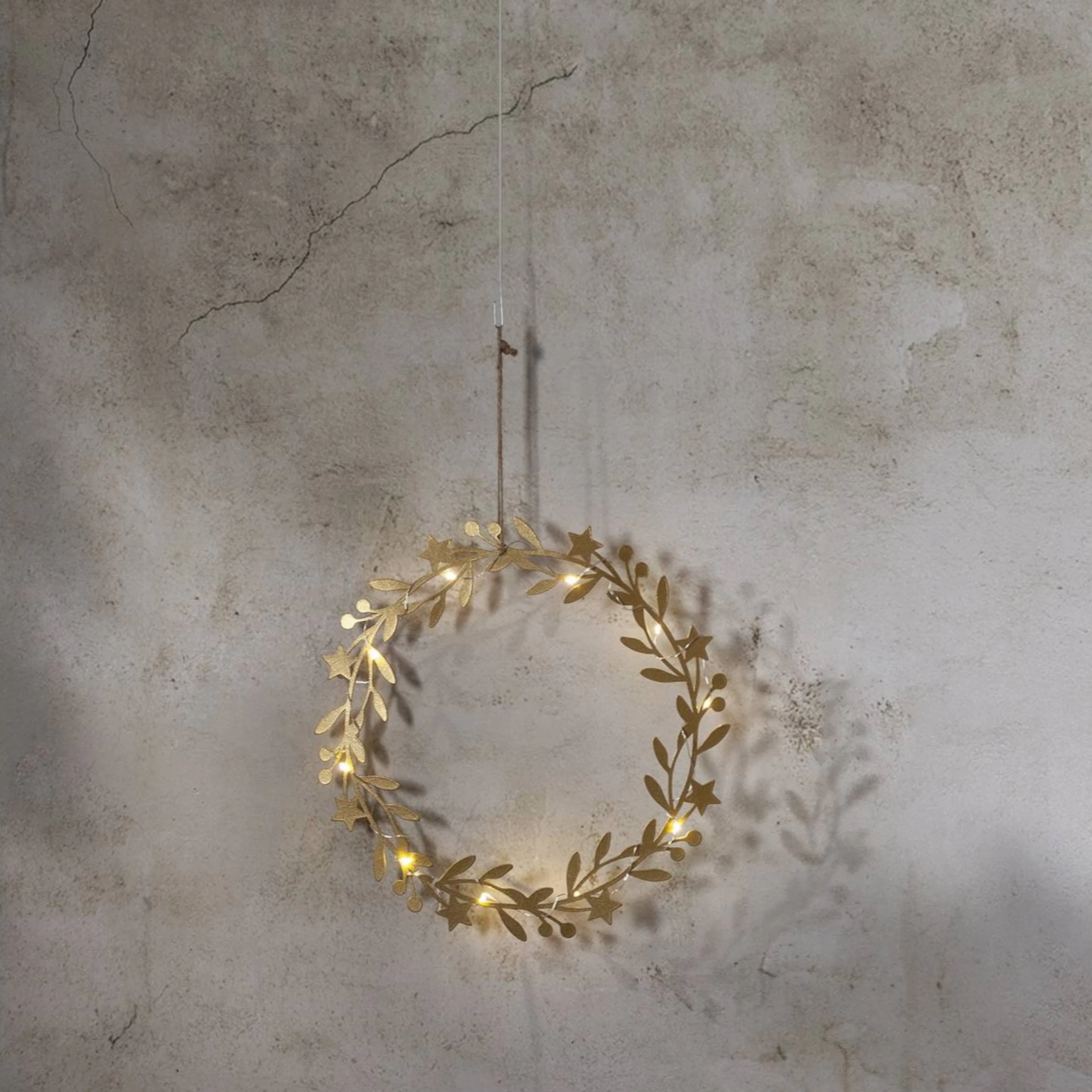 Hängande Dekoration Star Trading Holiday Krans med LED