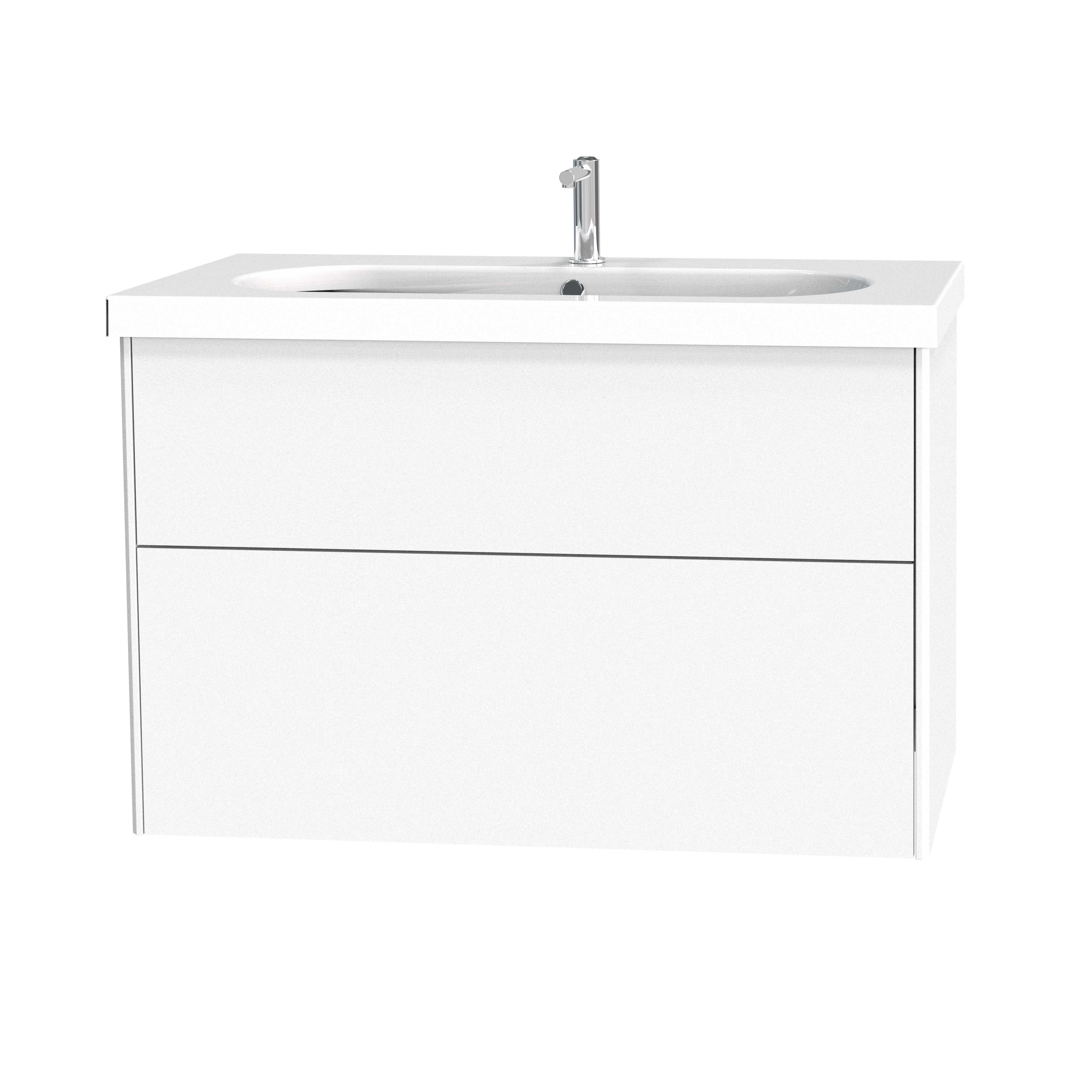 Tvättställsskåp Miller Badrum Brooklyn 100 med Lådor för Heltäckande Tvättställ