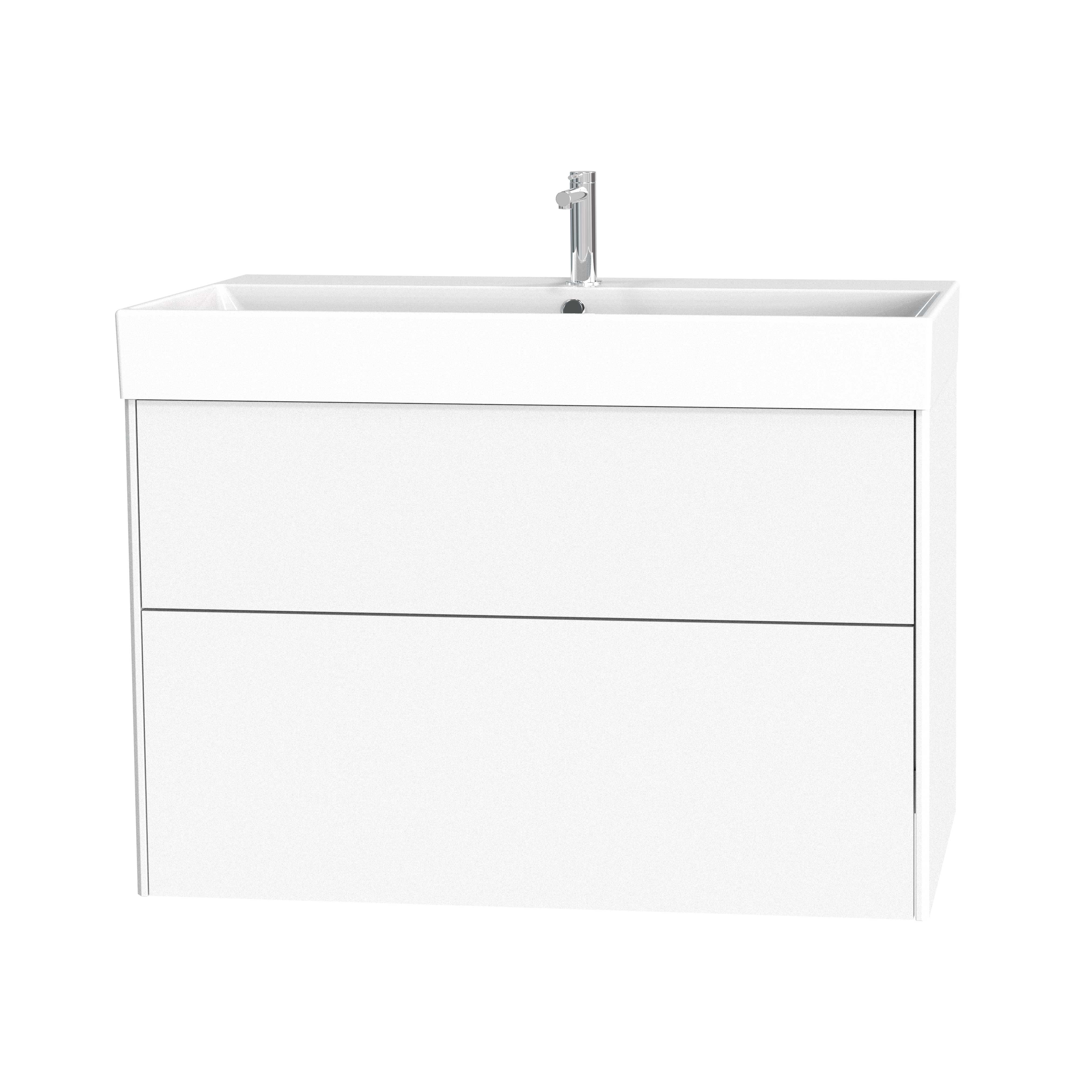 Tvättställsskåp Miller Badrum Brooklyn 100 med Lådor för Heltäckande Tvättställ