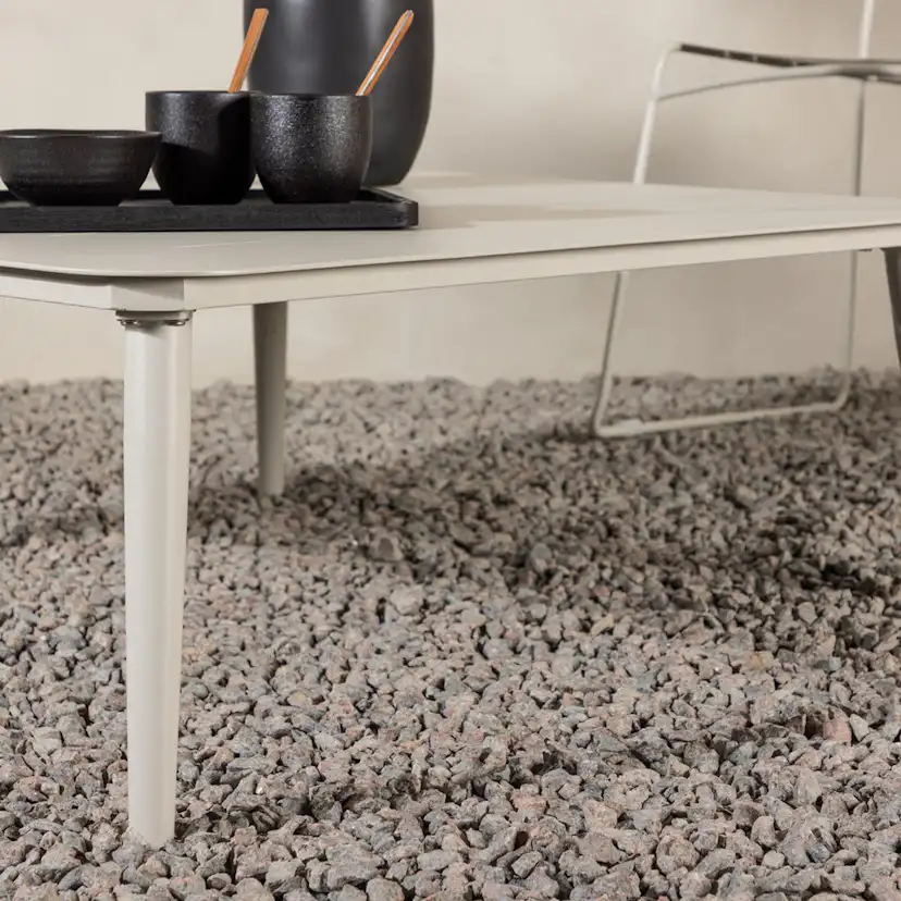 Soffbord Venture Home Lina Beige Utomhusbord Aluminium 90x90cm