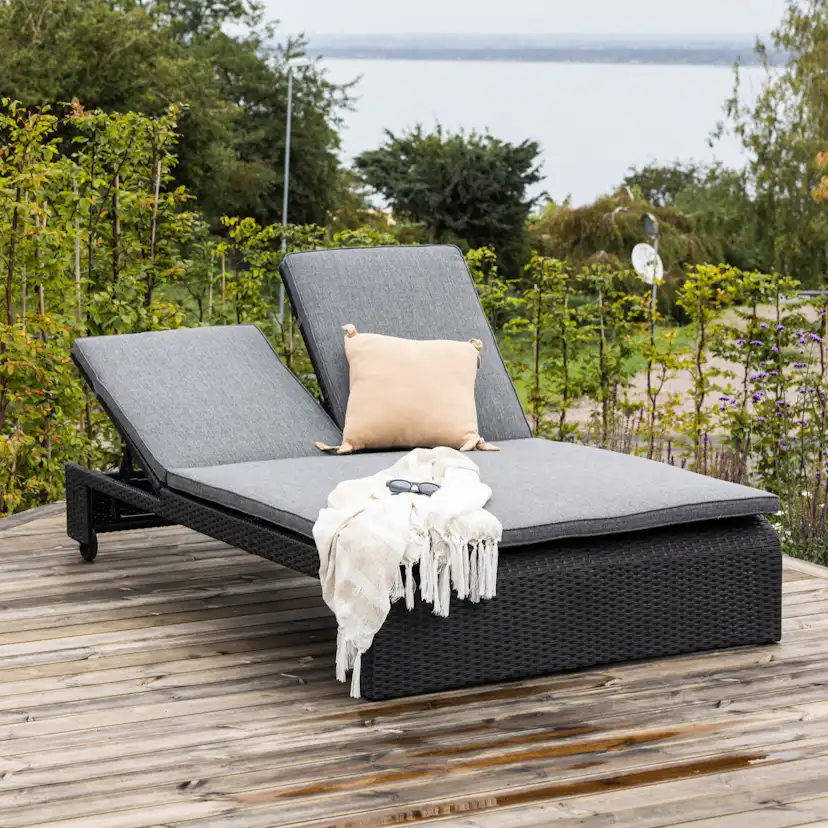 Solsäng Venture Home London Duo, Dubbel Utomhussäng i Konstrotting med Dyna