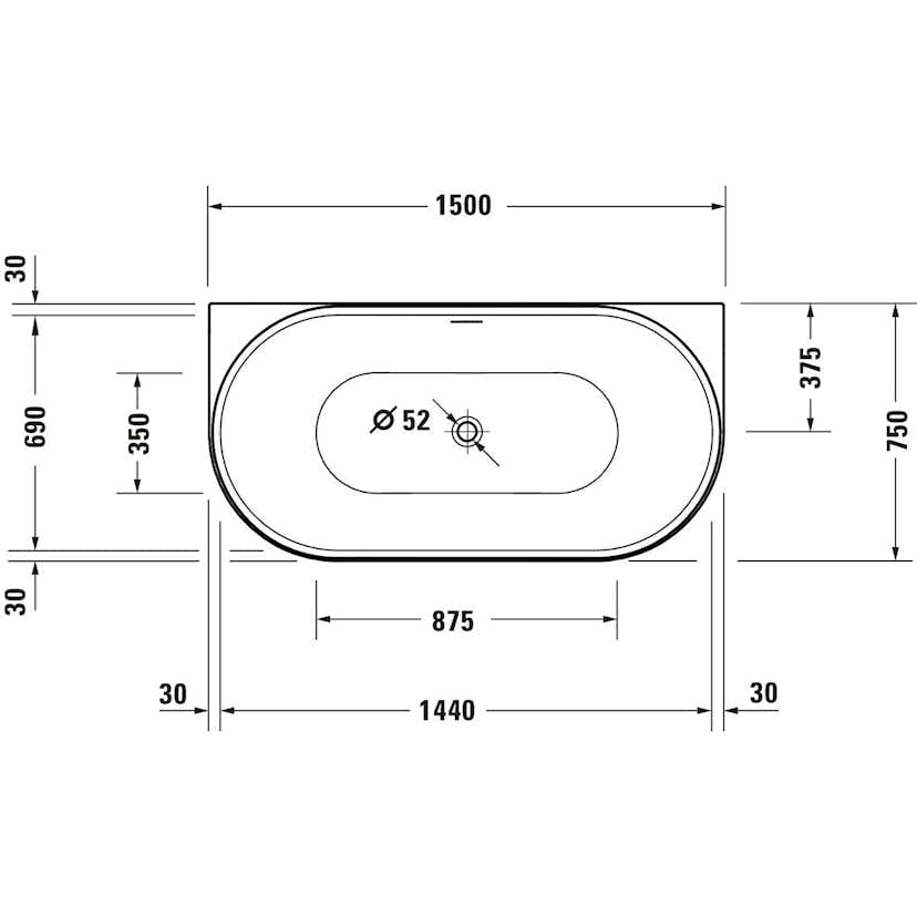Badkar Duravit Senja För Långsida Mot Vägg