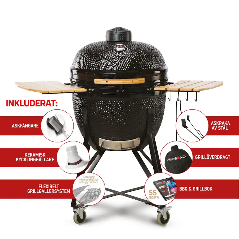 Kolgrill Kamado Bono Limited Svart Med Överdrag