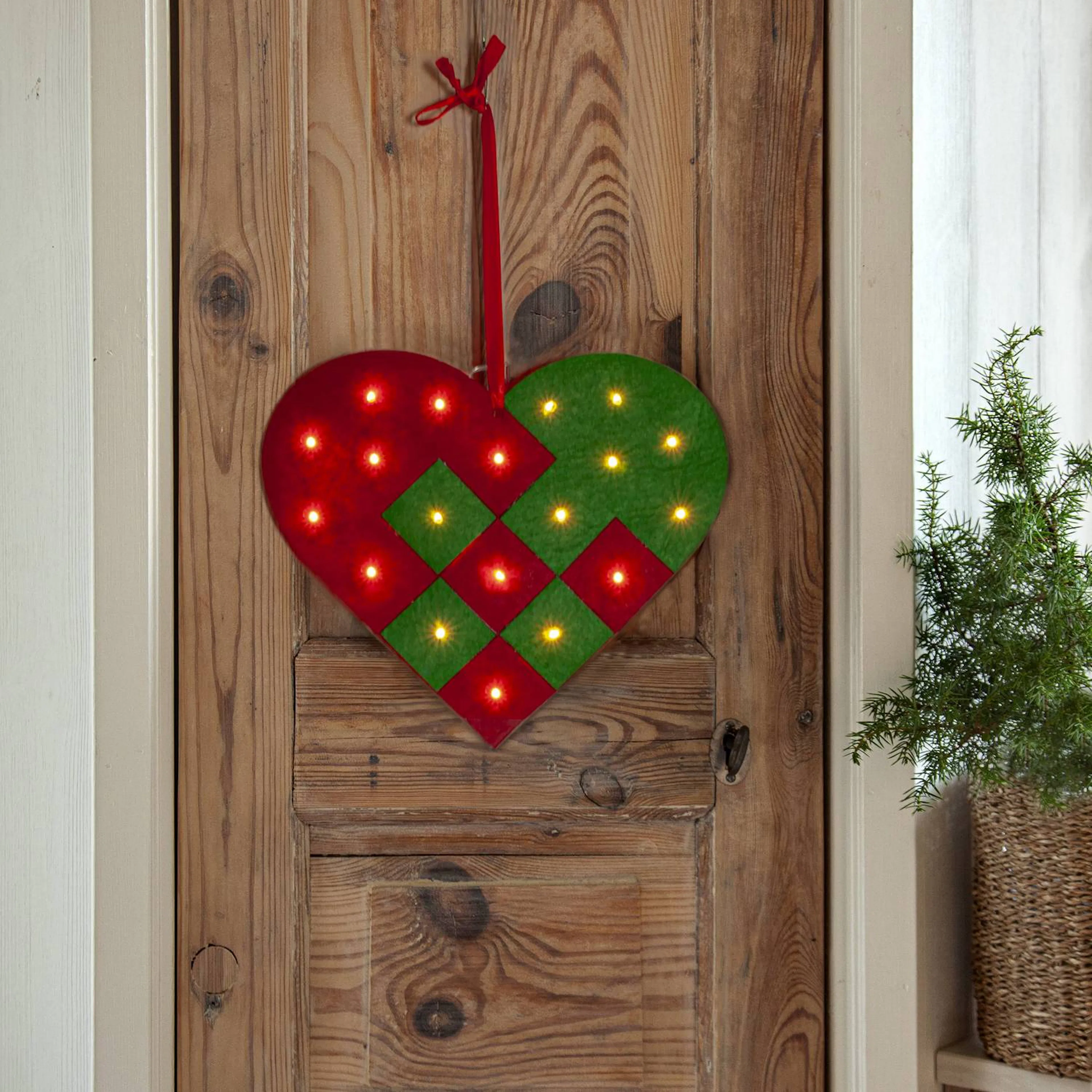 Hängande Dekoration Star Trading MERRY Hjärta med LED