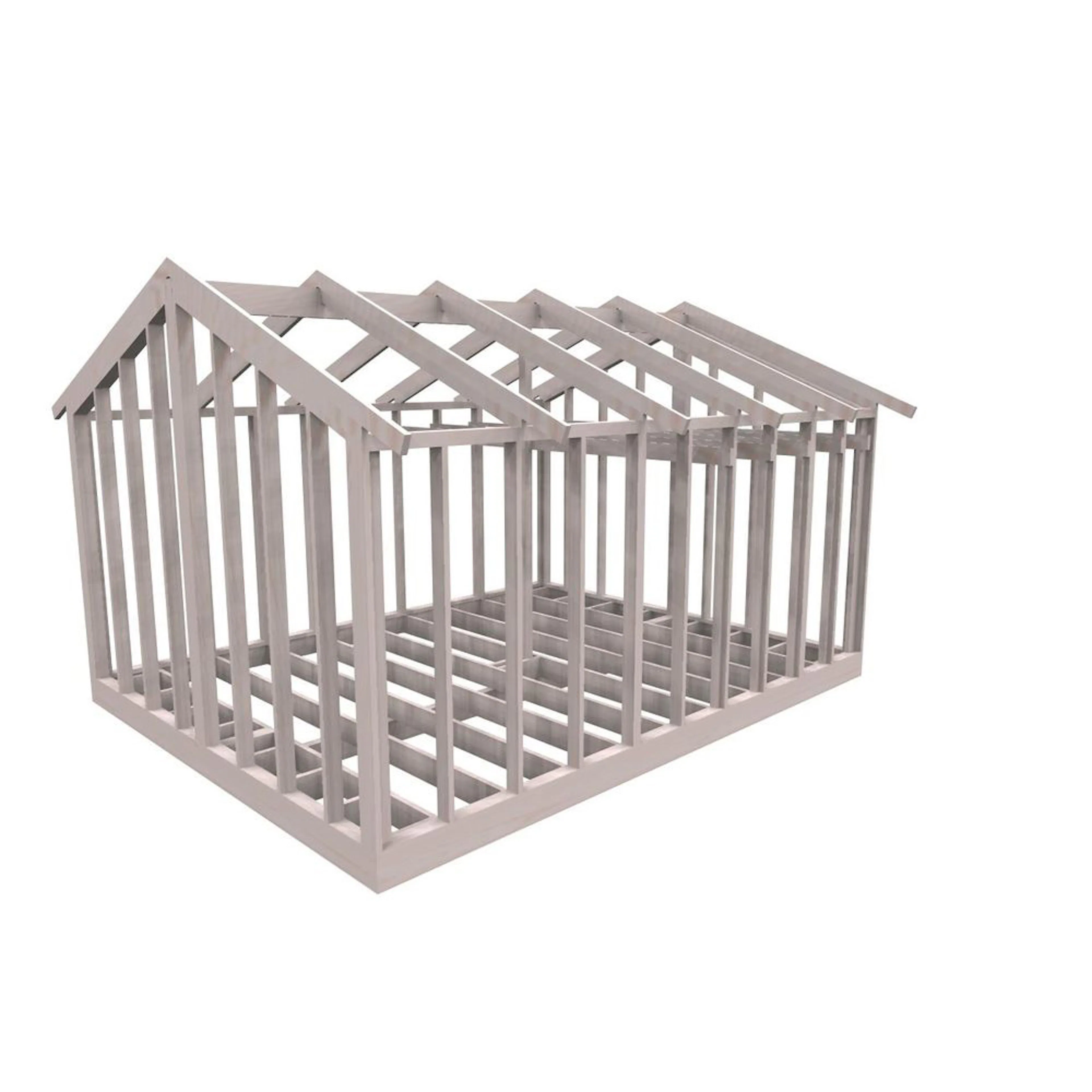 Attefallsstomme Byggstommar 22 grader Med Loft 6000x4766 mm Färdiga Sektioner Utan Öppningar