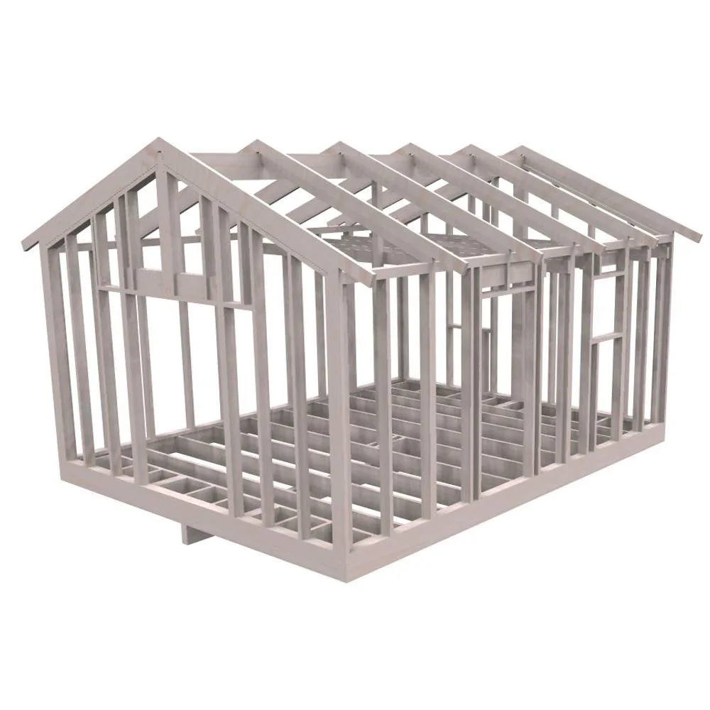 Attefallsstomme Byggstommar 22 grader Med Loft 6000x4766 mm Färdiga Sektioner Med Öppningar