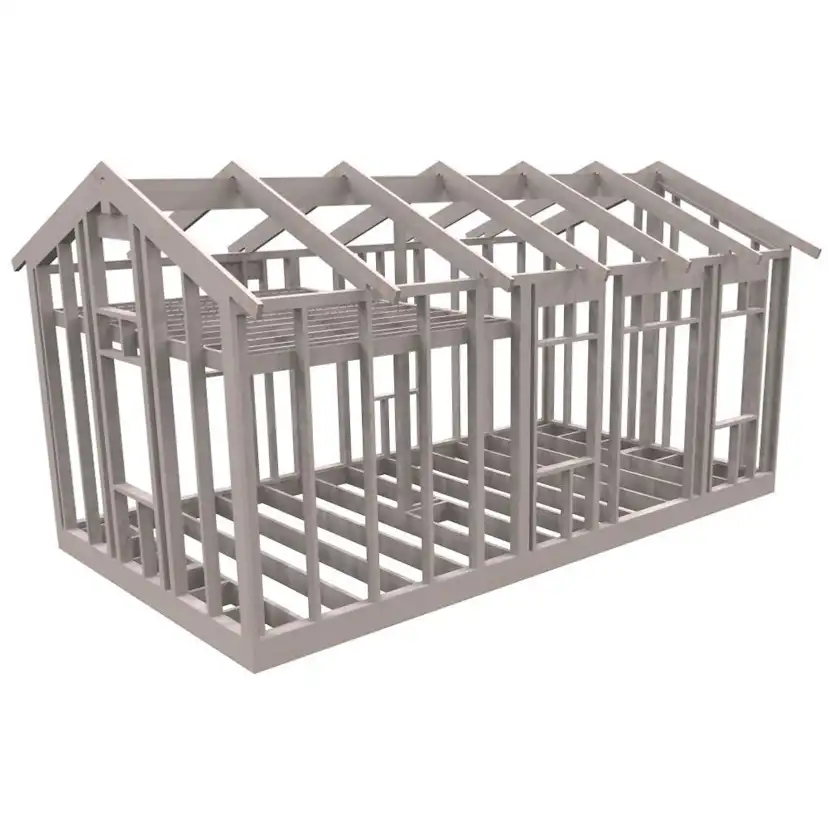 Attefallsstomme Byggstommar 22 grader Med Loft 7200x3940 mm Färdiga Sektioner