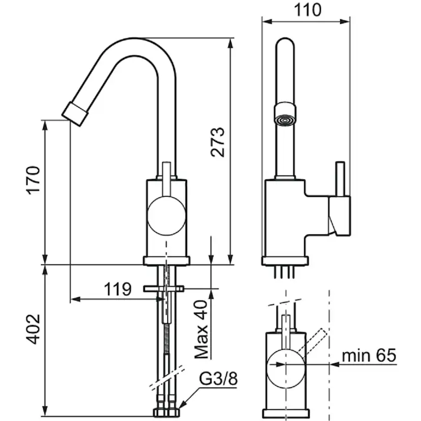 Tvättställsblandare Mora Izzy Rustic
