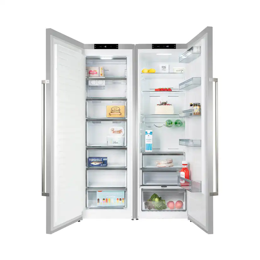 Fristående Kylskåp Cylinda K4485XRFHE Rostfritt Stål Höjd 1860 mm