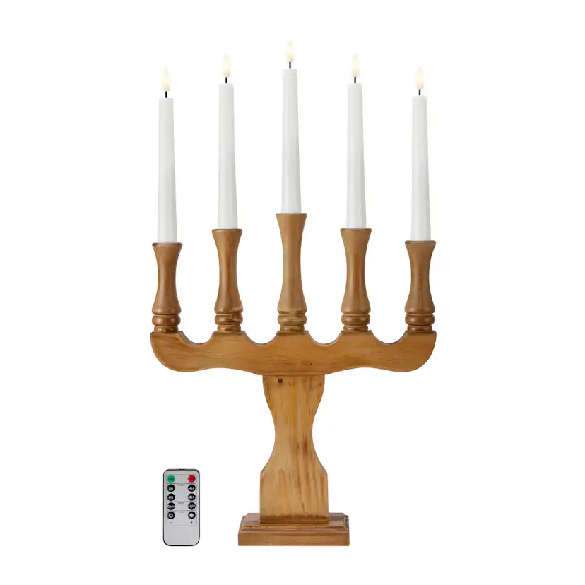 Adventsljusstake Markslöjd Rydboholm Träljusstake 5 Ljus Batteridriven Portabel Julbelysning