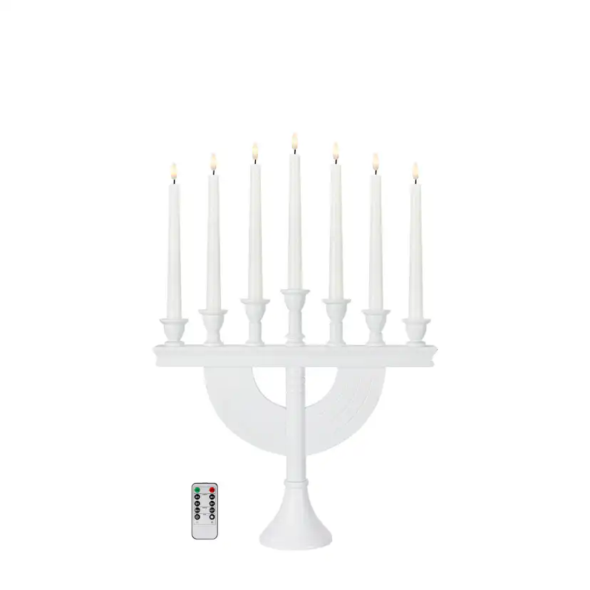 Adventsljusstake Markslöjd Torpa Träljusstake 7 Ljus Batteridriven Portabel Julbelysning