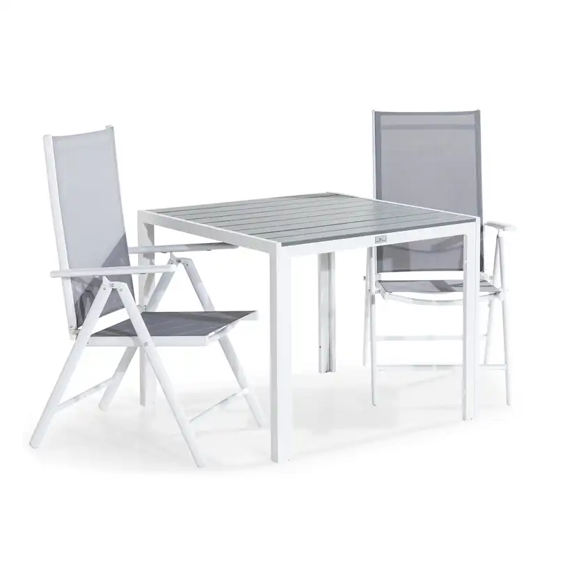 Trädgårdsgrupp Comfort Garden Tunis Matgrupp Utomhus 90x90 + 2 Maggie Positionsstol