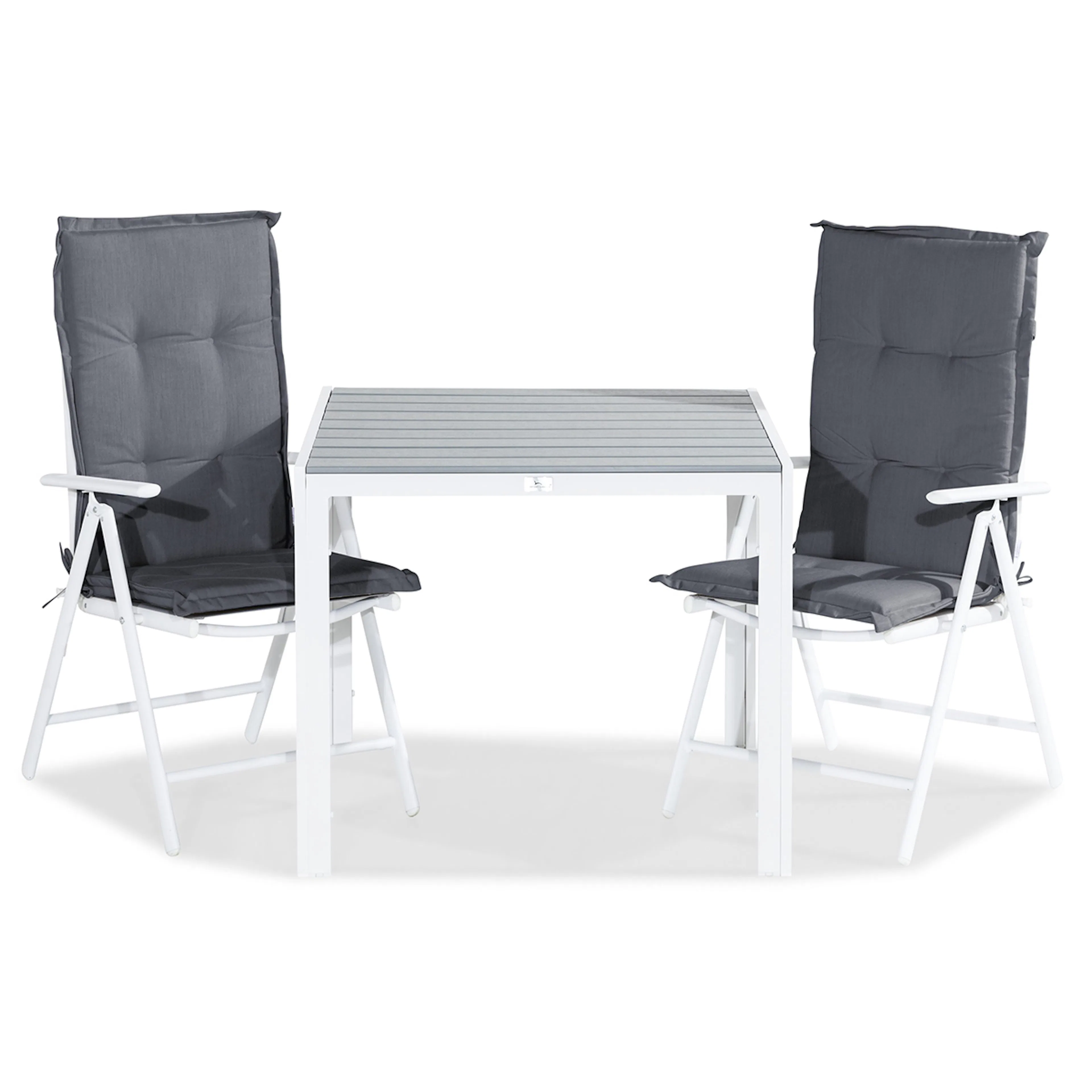 Trädgårdsgrupp Comfort Garden Tunis Matgrupp Utomhus 90x90 + 2 Maggie Positionsstol m Dyna
