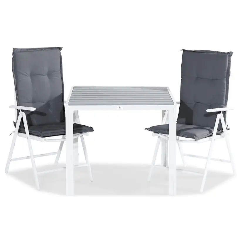 Trädgårdsgrupp Comfort Garden Tunis Matgrupp Utomhus 90x90 + 2 Maggie Positionsstol m Dyna