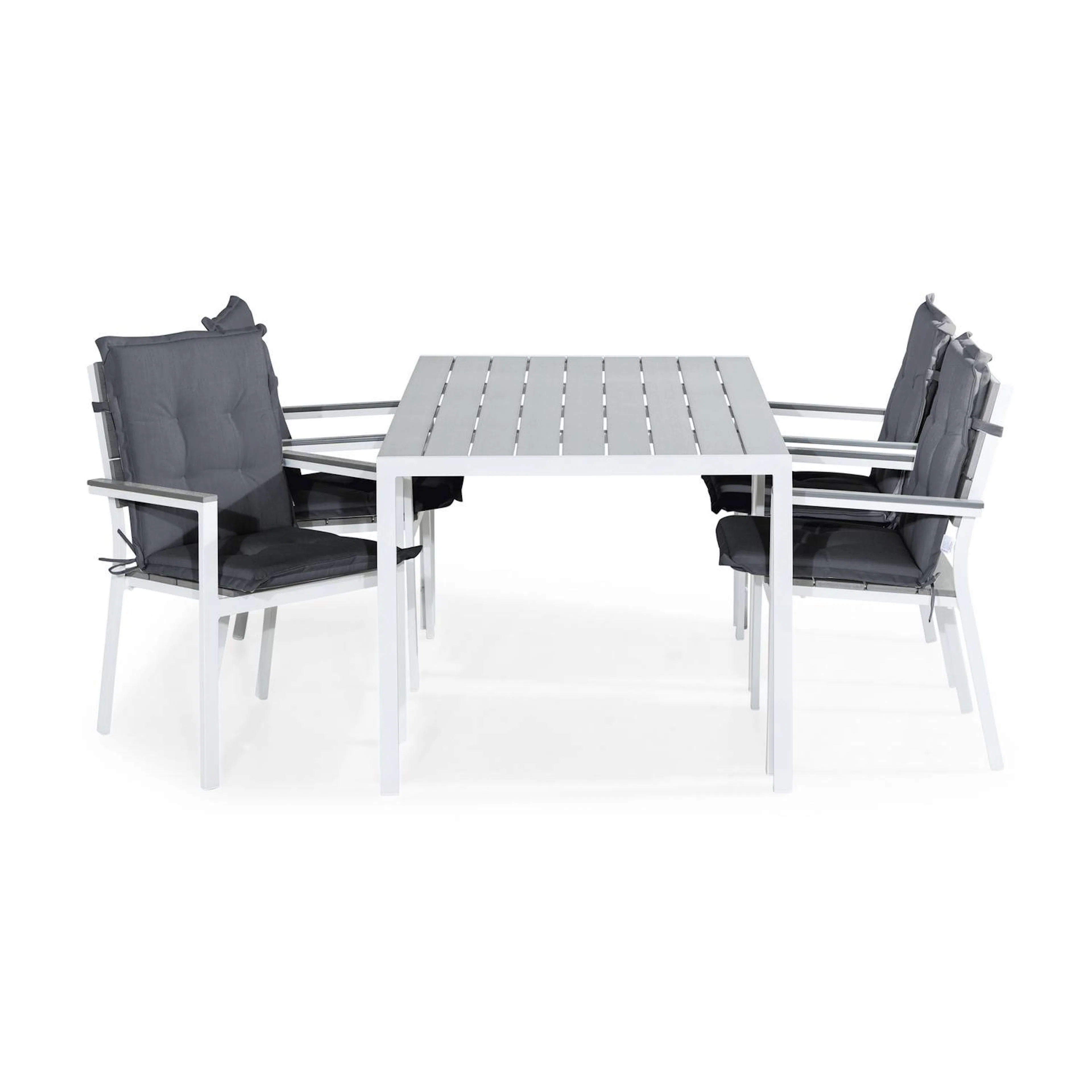 Matgrupp Comfort Garden Tunis Matgrupp Utomhus 150x90 med 4 Stapelstolar m Dyna