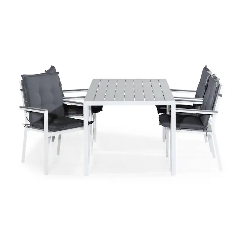 Matgrupp Comfort Garden Tunis Matgrupp Utomhus 150x90 med 4 Stapelstolar m Dyna