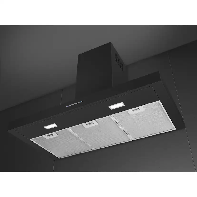 Vägghängd Köksfläkt Smeg KBT900NE Svart Elegant Design