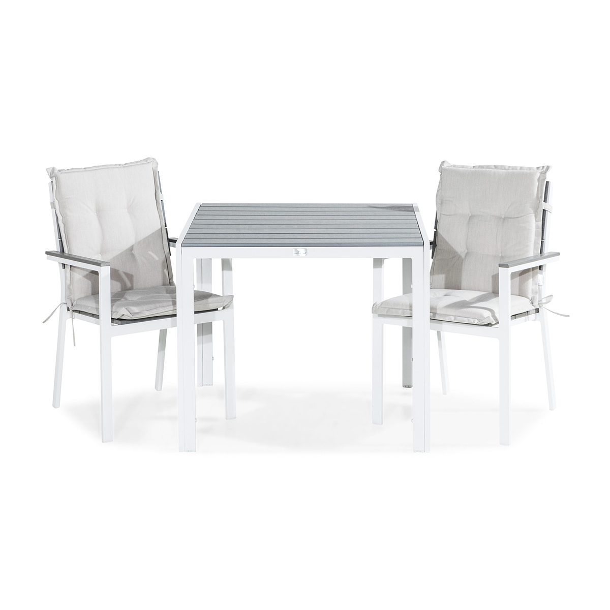 Trädgårdsgrupp Comfort Garden Tunis Matgrupp Utomhus 90x90 + 2 Tunis Stapelstol m Dyna