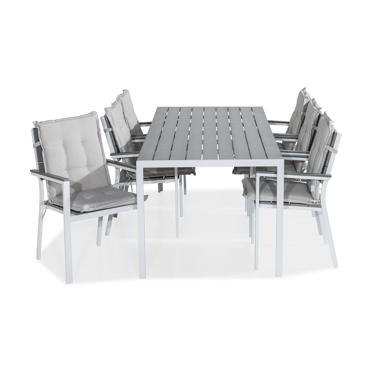 Trädgårdsgrupp Comfort Garden Tunis Matgrupp Utomhus 205x90 + 6 Tunis Stapelstol m Dyna