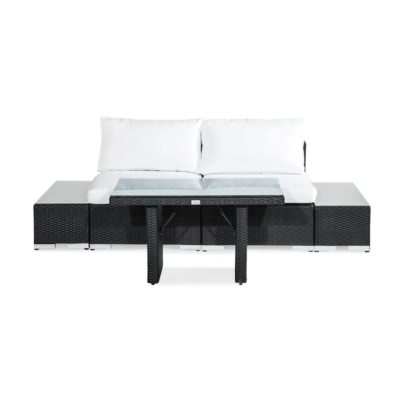 Loungegrupp Comfort Garden Bahamas 2-sits med Avslut och Utebord Utomhus