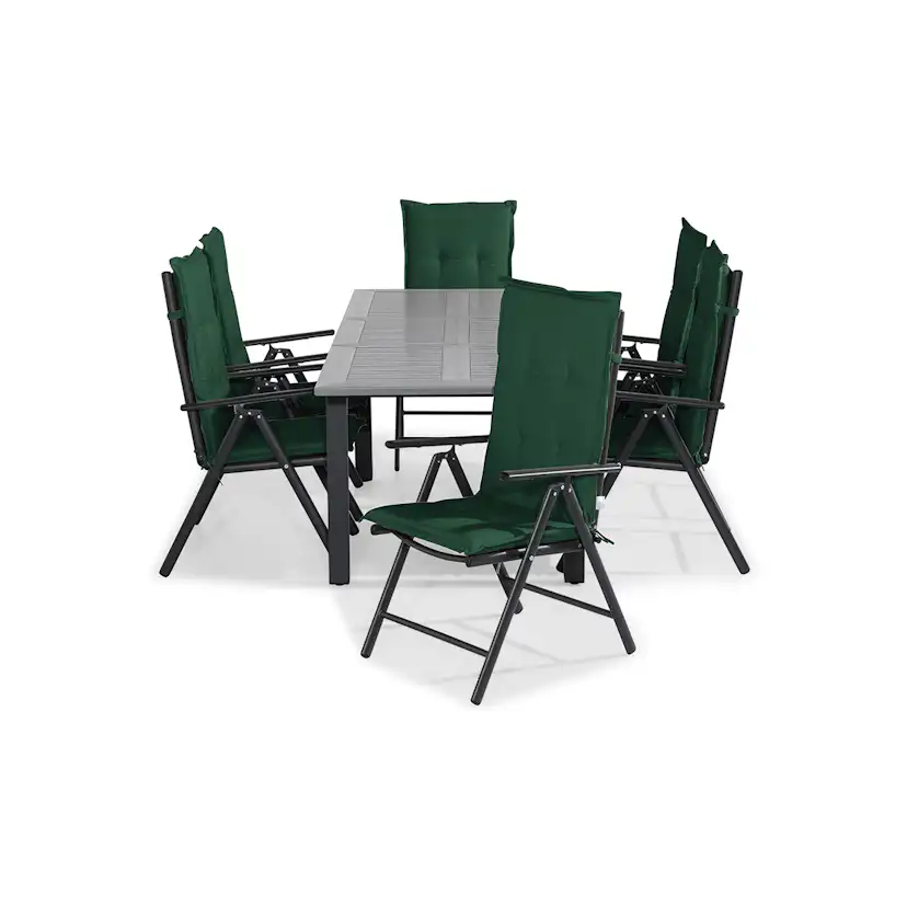 Trädgårdsgrupp Comfort Garden Monaco Matgrupp Utomhus 152-210x90 + 6 Maggie Positionsstol m Dyna