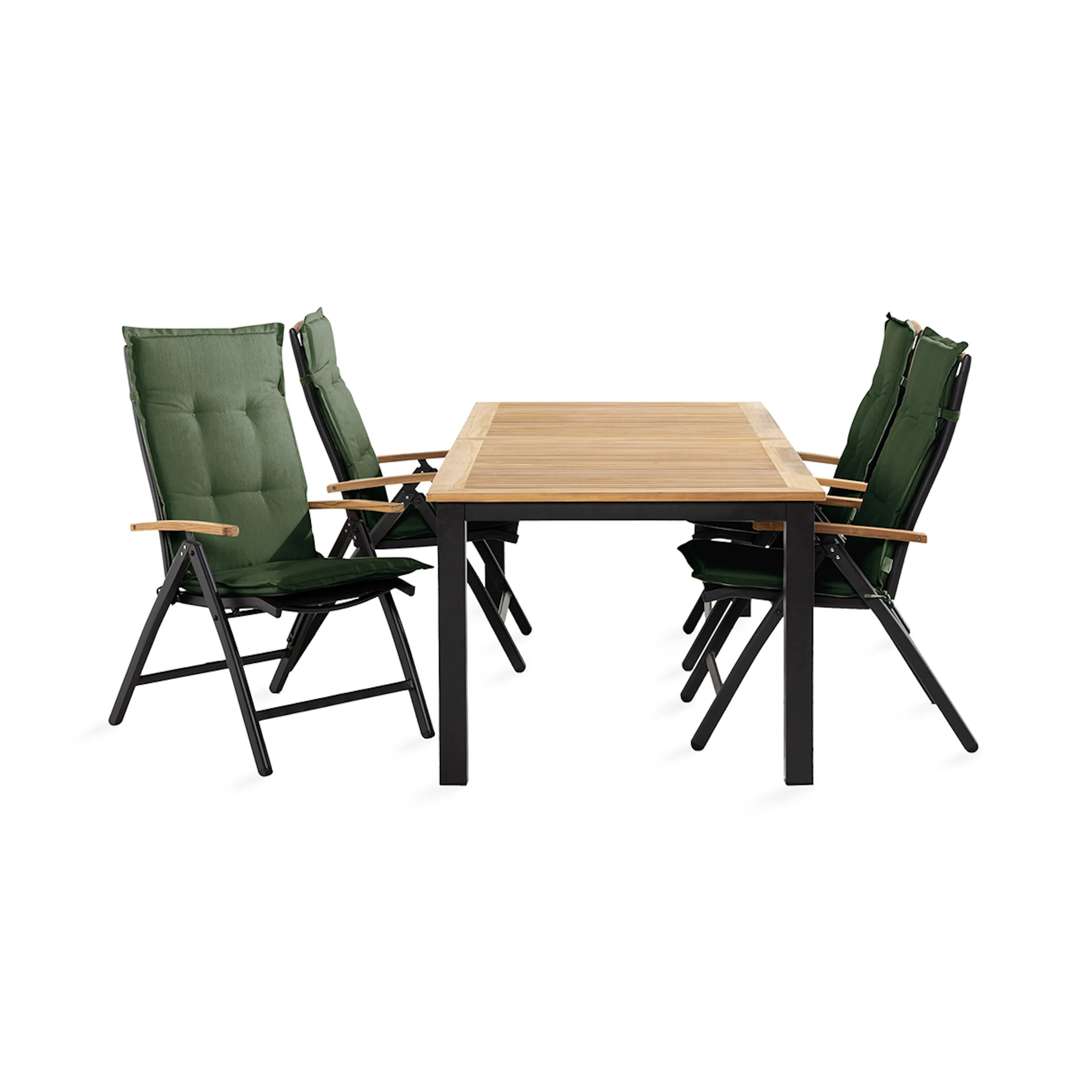 Trädgårdsgrupp deNoord Las Vegas Matgrupp Utomhus 152-210x90 + 4 Stolar m Dyna