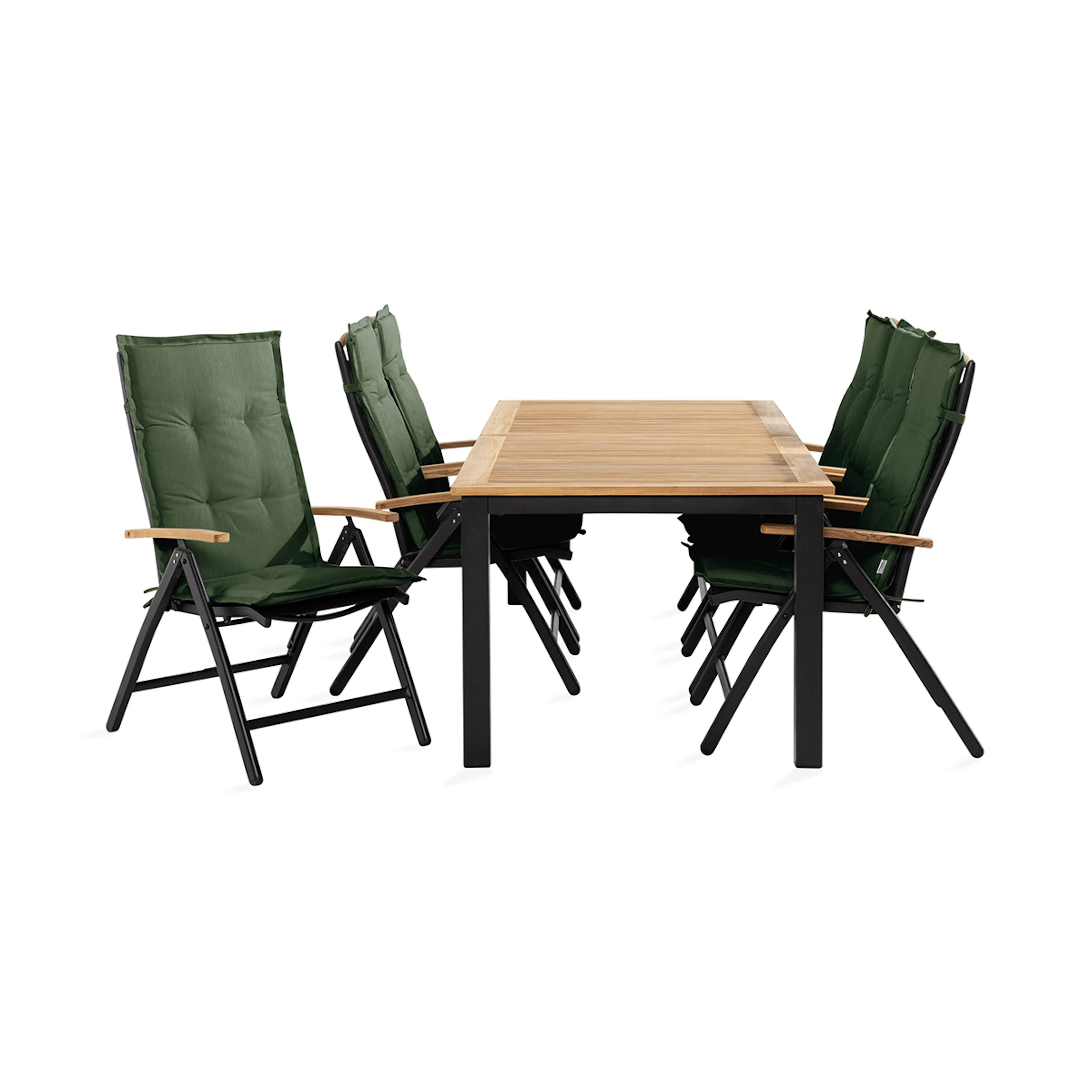 Trädgårdsgrupp deNoord Las Vegas Matgrupp Utomhus 152-210x90 + 6 Stolar m Dyna