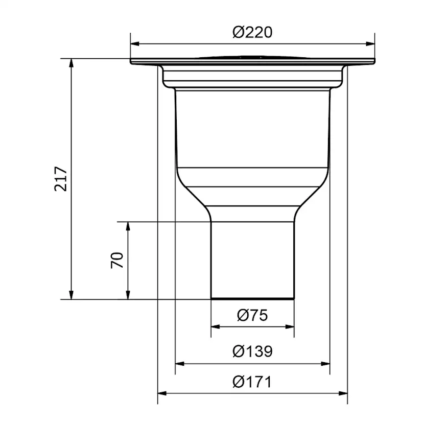 Golvbrunn Purus Lod MA 75 E Botten