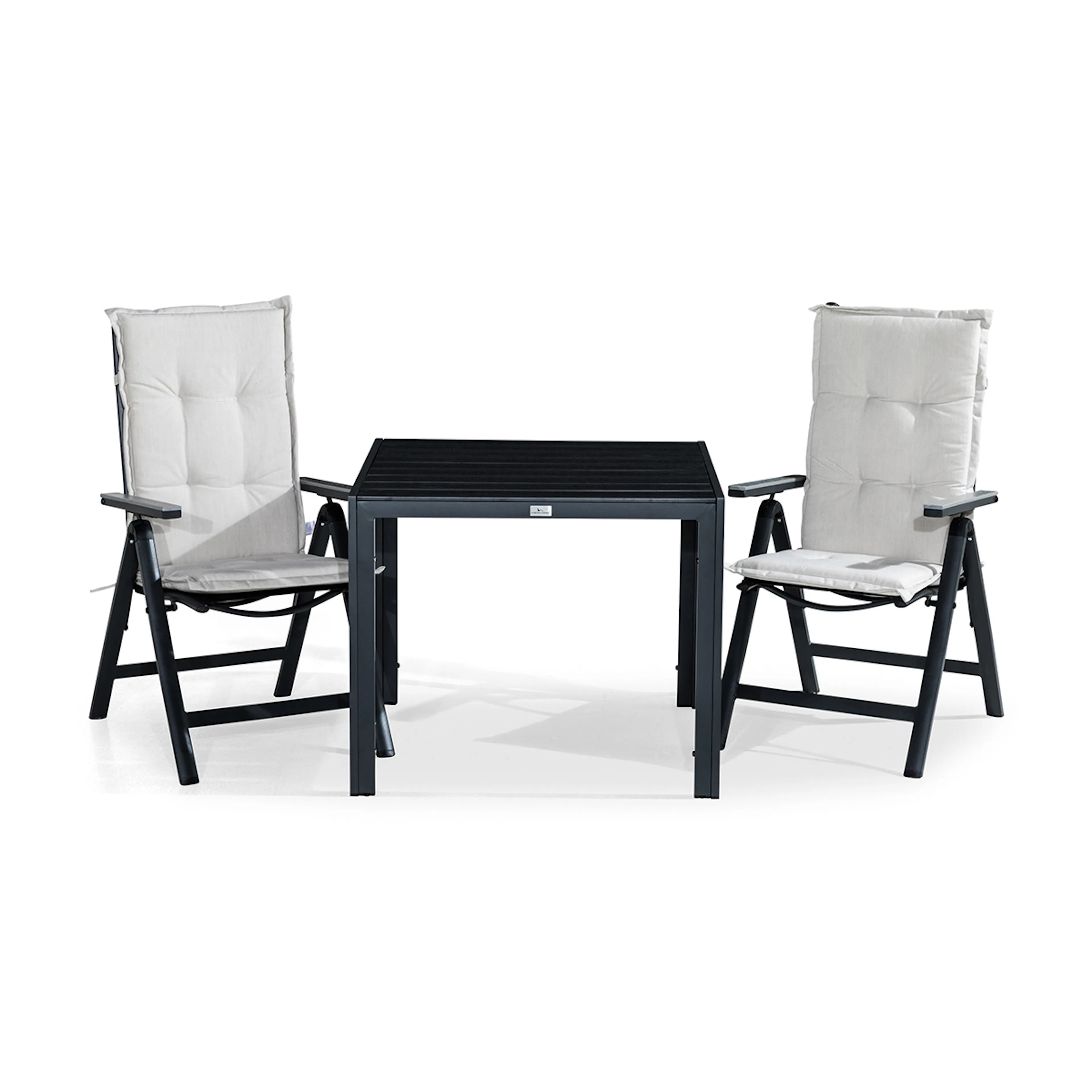 Trädgårdsgrupp Comfort Garden Tunis Matgrupp Utomhus 90x90 + 2 Monaco Positionsstol m Dyna