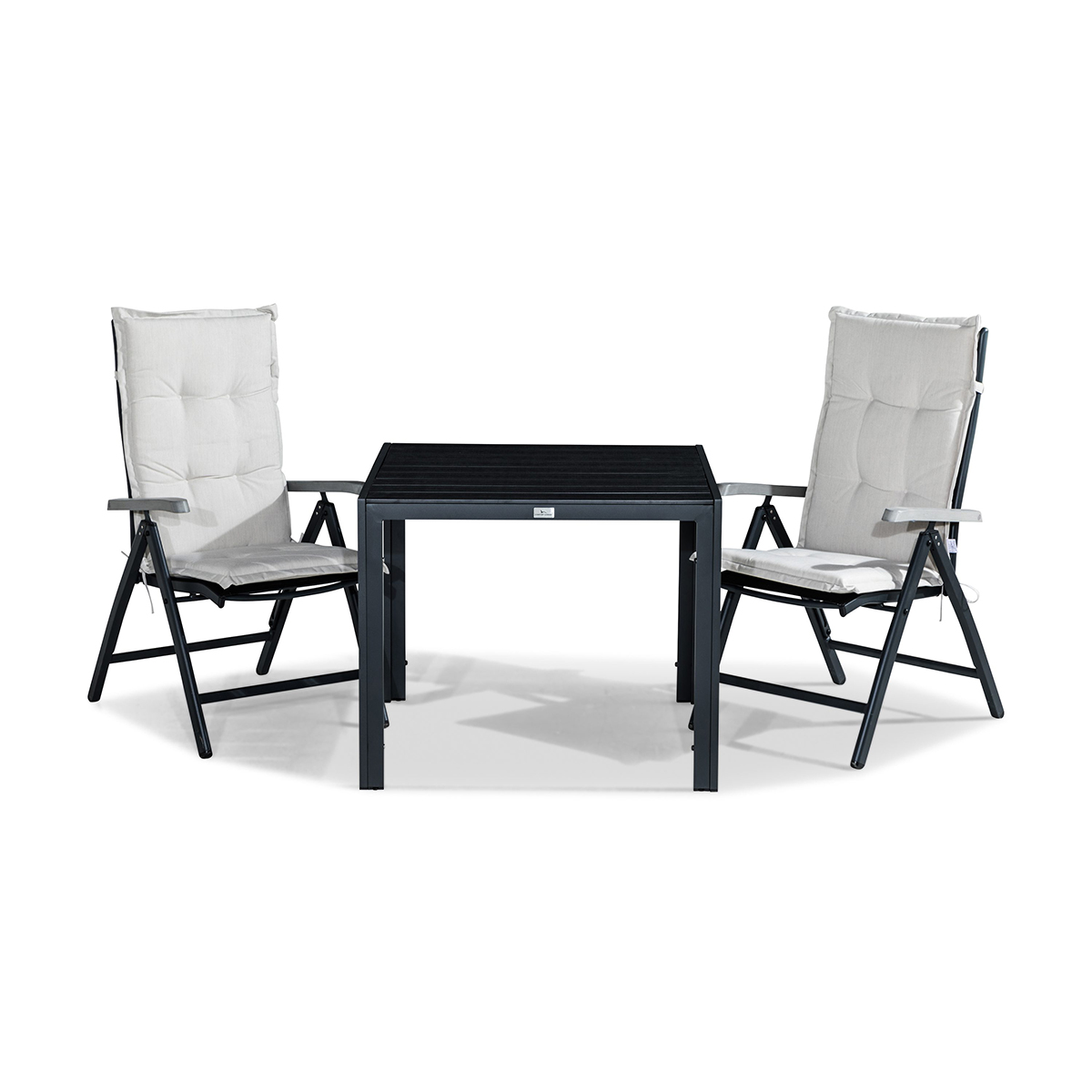 Trädgårdsgrupp Comfort Garden Tunis Matgrupp Utomhus 90x90 + 2 Monaco Lyx Positionsstol m Dyna