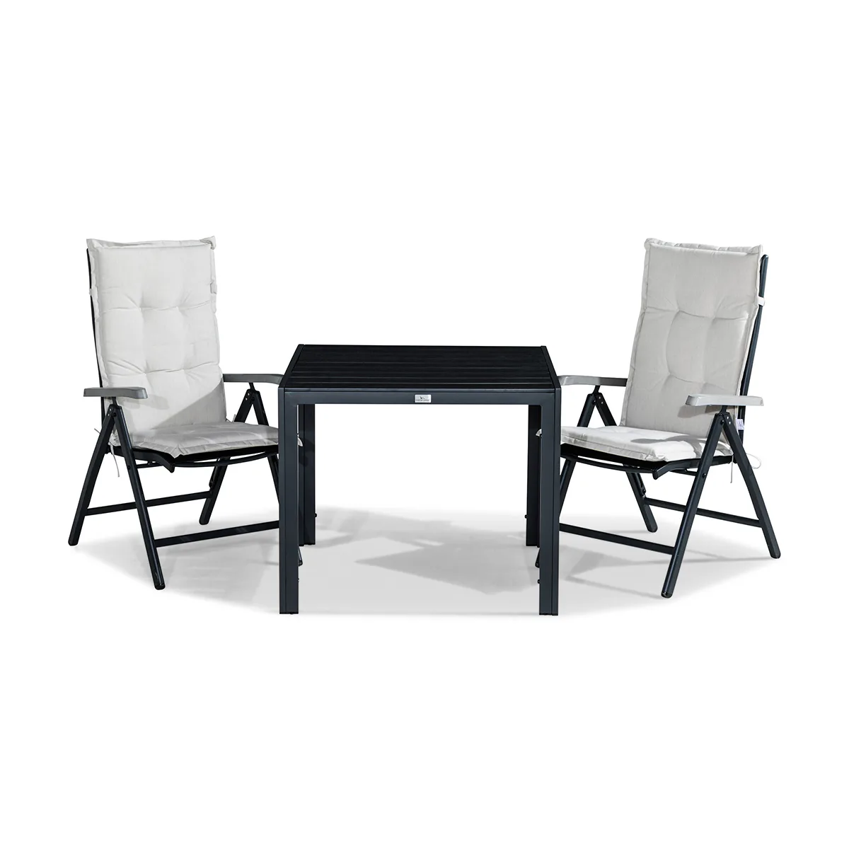 Trädgårdsgrupp Comfort Garden Tunis Matgrupp Utomhus 90x90 + 2 Monaco Lyx Positionsstol m Dyna