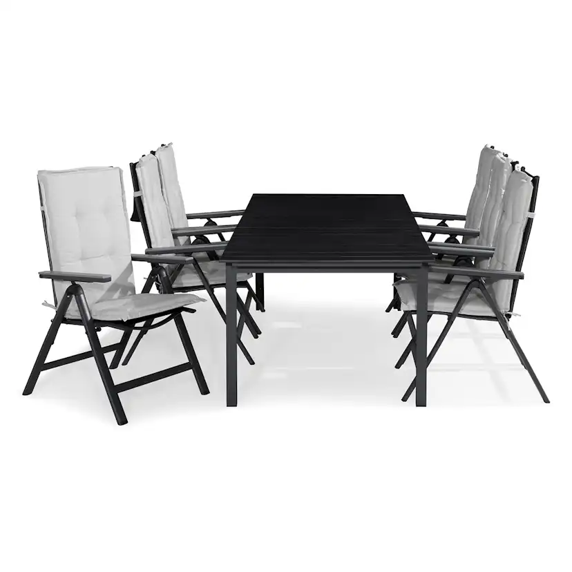 Trädgårdsgrupp Comfort Garden Tunis Matgrupp Utomhus 205x90 + 6 Monaco Light Positionsstol m Dyna