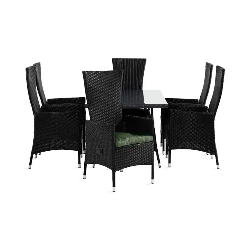 Matgrupp Comfort Garden Thor Matgrupp Utomhus 140x90 med 6 Jenny Fåtölj Ställbar m Dyna