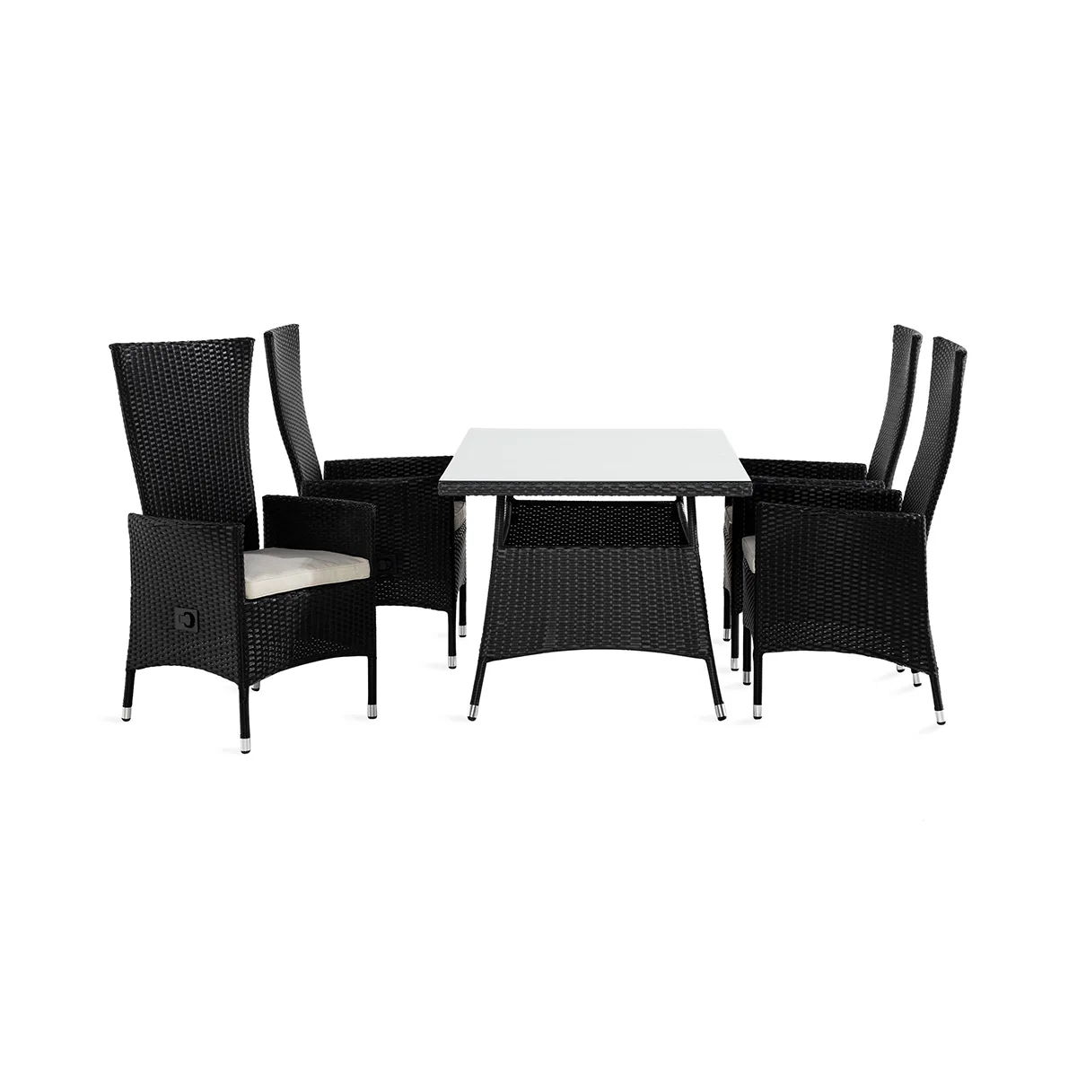 Trädgårdsgrupp Comfort Garden Thor Matgrupp Utomhus 140x90 + 4 Jenny Fåtölj Ställbar m Dyna