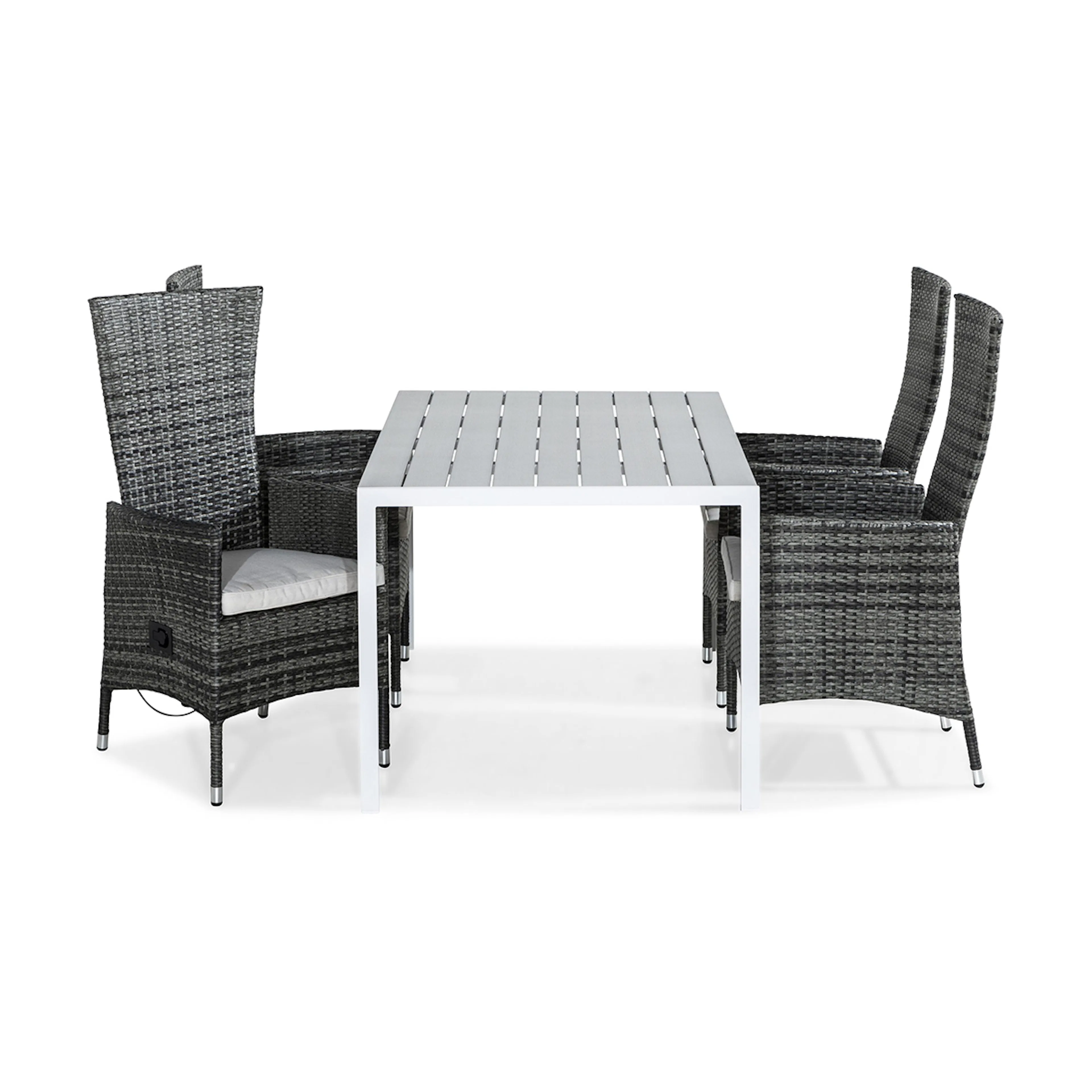 Trädgårdsgrupp Comfort Garden Tunis Matgrupp Utomhus 150x90 + 4 Jenny Fåtölj Ställbar m Dyna