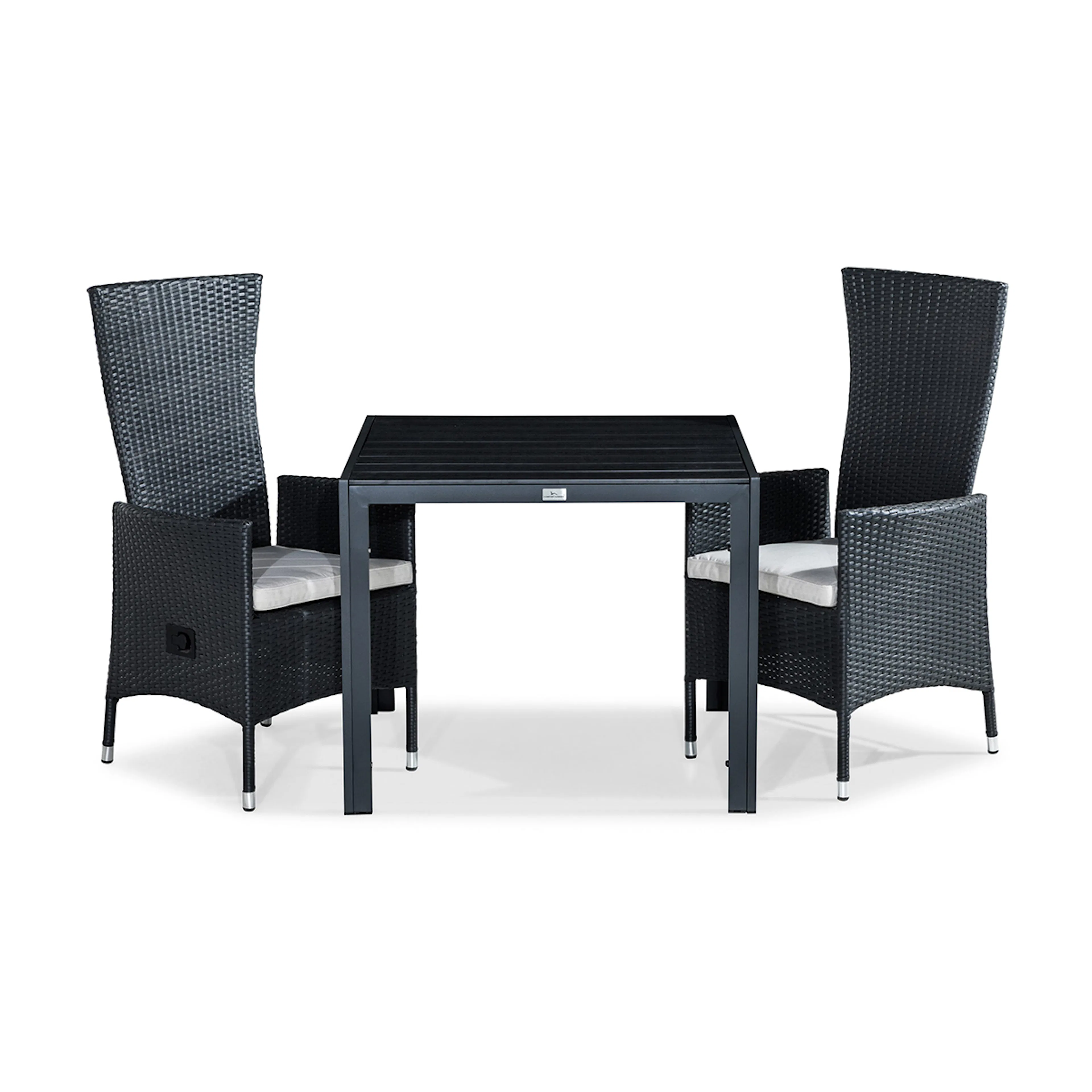 Trädgårdsgrupp Comfort Garden Tunis Matgrupp Utomhus 90x90 + 2 Jenny Fåtölj Ställbar m Dyna