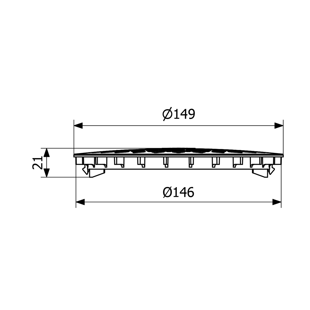 Golvbrunnssil Purus Drop 150 Plast