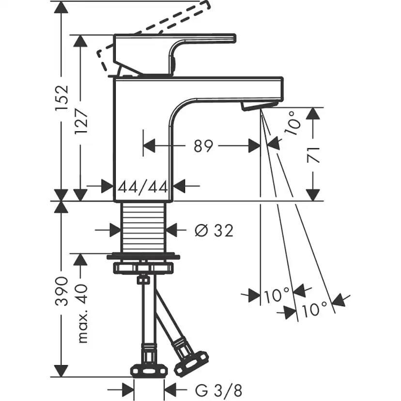 Tvättställsblandare Hansgrohe Vernis Shape 70 Mattsvart