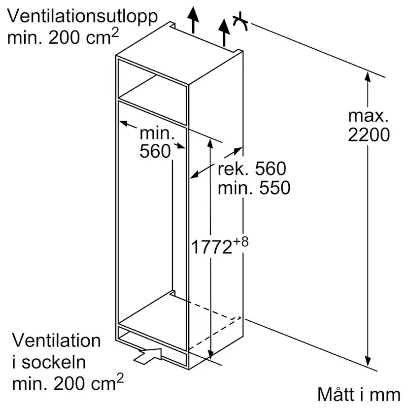 Integrerat Kylskåp Siemens iQ100 KI81RNSE0 Vit 310L