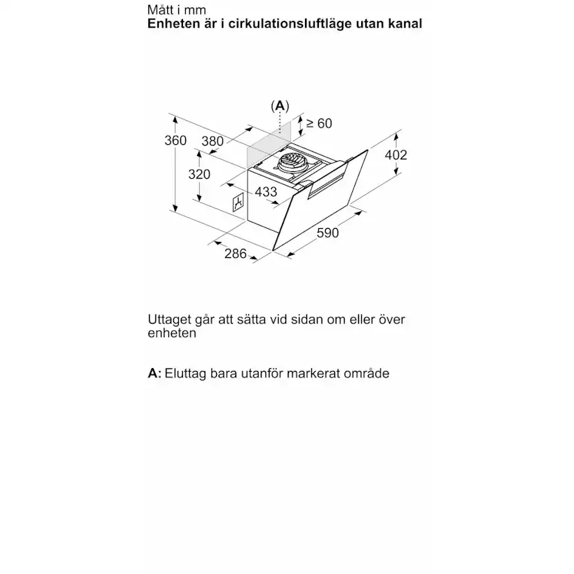 Köksfläkt Bosch DWK67FN60 Serie 4 Vägghängd 60 cm Svart med WiFi