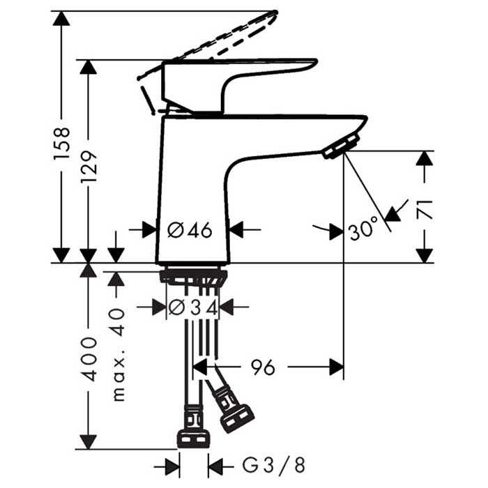 Tvättställsblandare Hansgrohe Talis E 80