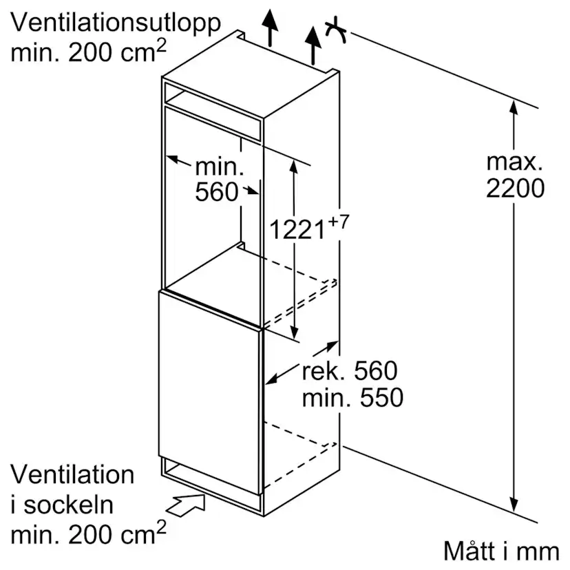 Helintegrerad Kyl Siemens iQ500 KI42LADD1 Med Frysfack